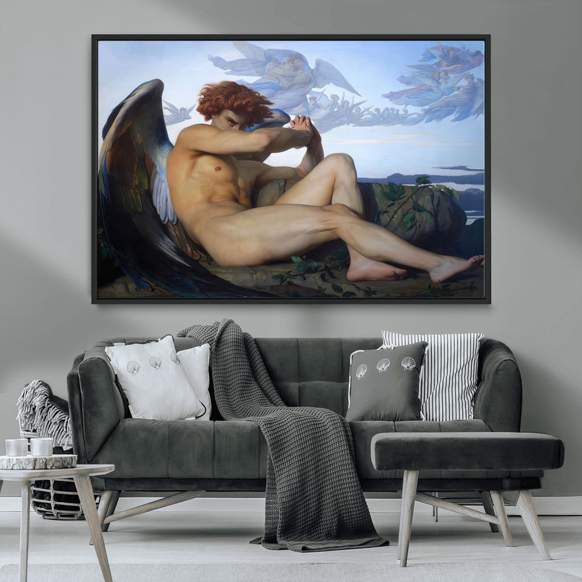 Fallen Angel Wall Art Canvas Print, Alexandre Cabanel Classic Art Reproduction