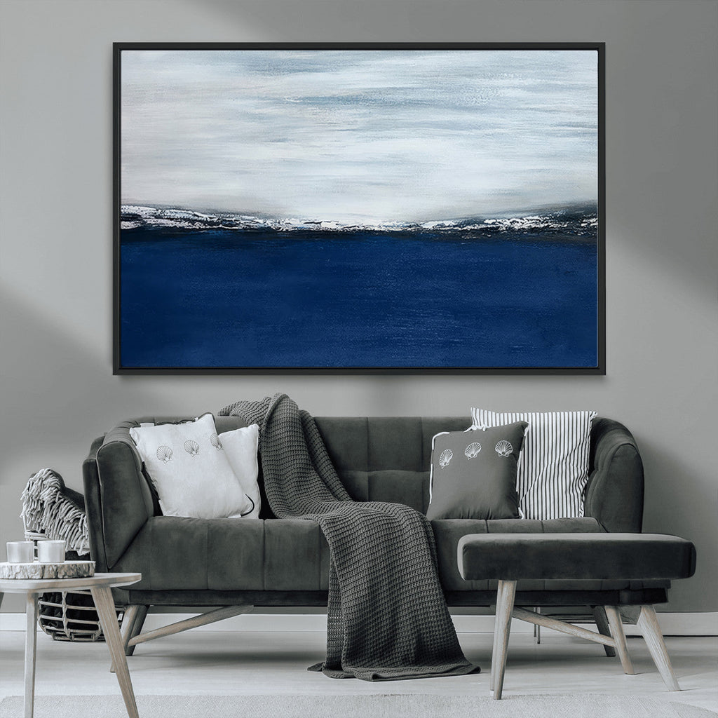 Navy Blue Abstract Wall Art Canvas Print