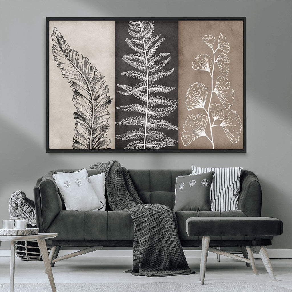 Minimalist Botanical Wall Art Canvas Print, Framed and Ready to Hang