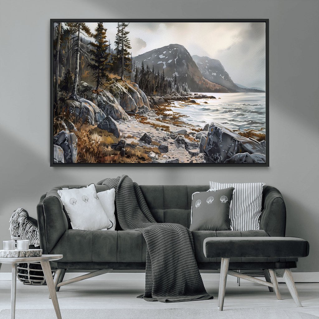 Serene Coastal View of Acadia National Park