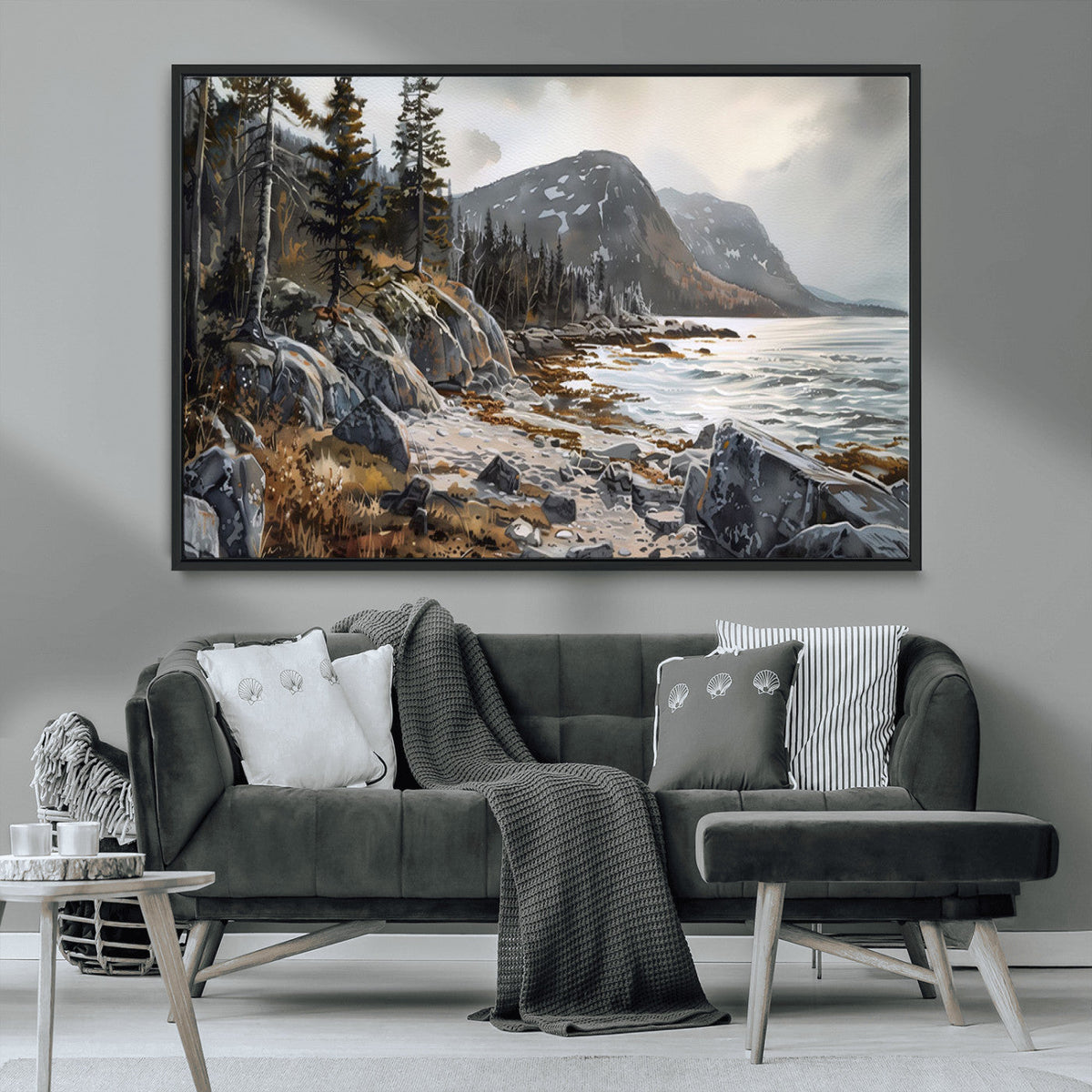 Serene Coastal View of Acadia National Park