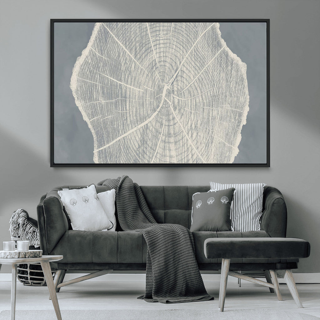 Abstract Tree Ring Wall Art Canvas Print, Framed and Ready to Hang