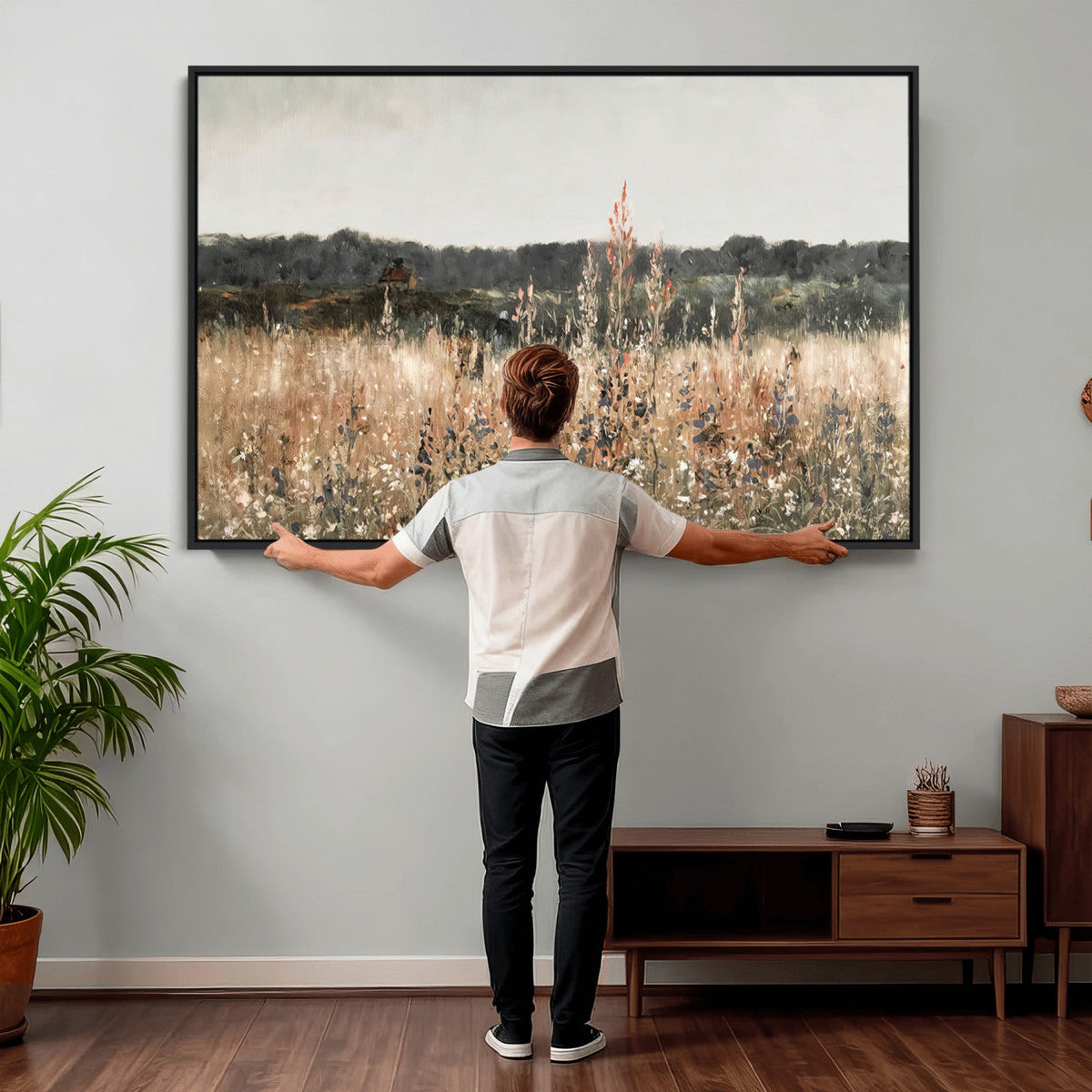 Rustic Field Landscape Wall Art Print, Giclee Canvas Wall Art