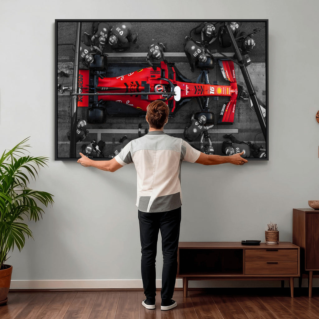 Ferrari Pit Stop Canvas Wall Art | Precision and Speed