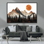 Modern Abstract Mountain Canvas Wall Art Print