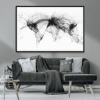Flight Routes Air Traffic Map Canvas Wall Art, World Flight Routes Print