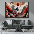 Abstract Mountain Wall Art Canvas Print | Vibrant Stylized Landscape