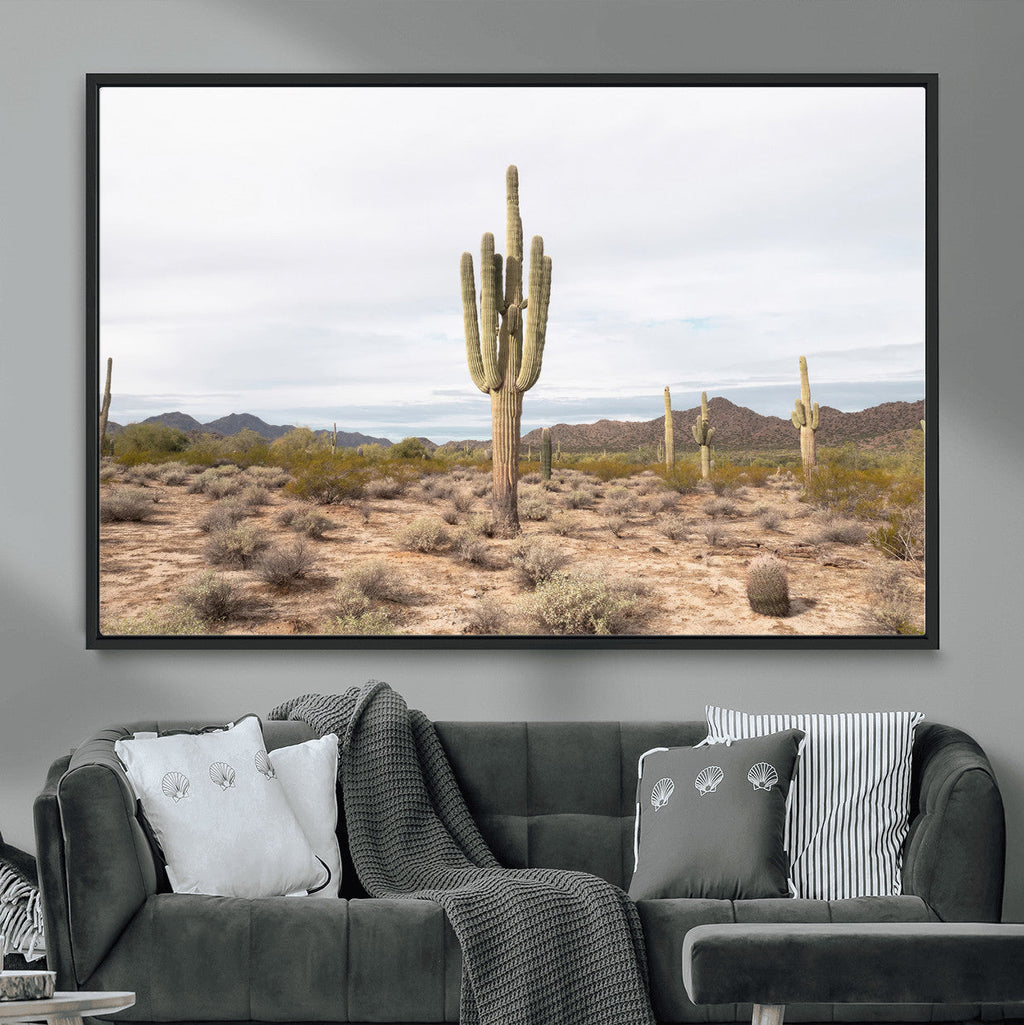 Saguaro Cactus Wall Art | Framed Desert Canvas Artwork