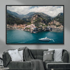 Amalfi Coast Wall Art | Framed Italian Seaside Canvas