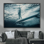 Underwater Surf Wall Art | Framed Ocean Wave Canvas Artwork