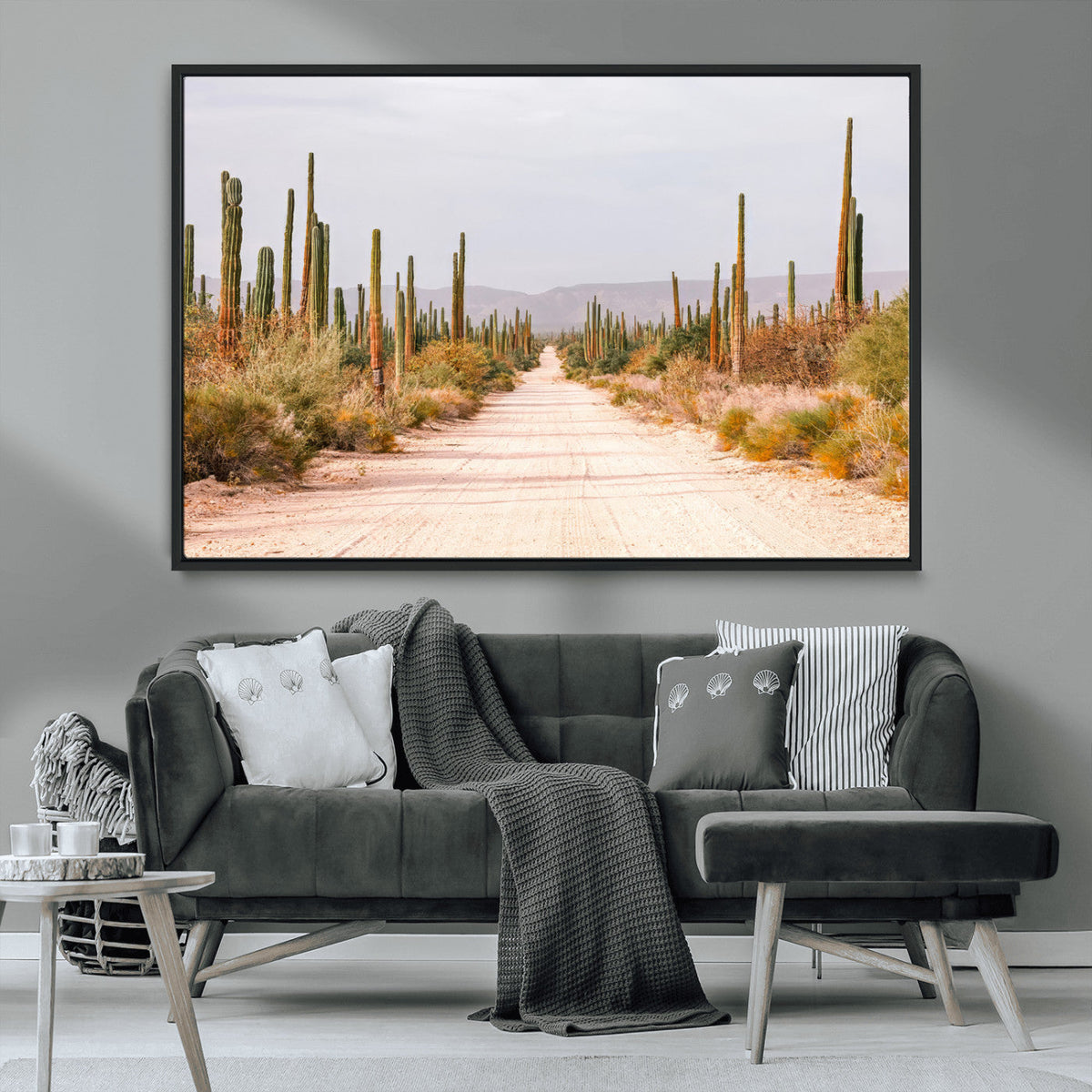Desert Cactus Wall Art | Framed Southwestern Canvas Artwork