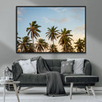 Palms Wall Art Canvas Print, Framed Tropical Coastal Nature Scene