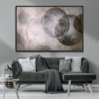 Abstract Grey Gold Wall Art | Modern Geometric Canvas