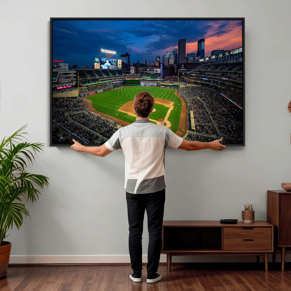 Target Field Wall Art Canvas Print, Baseball Stadium Scene