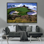 California Pebble Beach Golf Links Wall Art Canvas Print, Iconic Monterey Coastal Golf Course