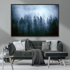 Foggy Pines Misty Forest Wall Art Print