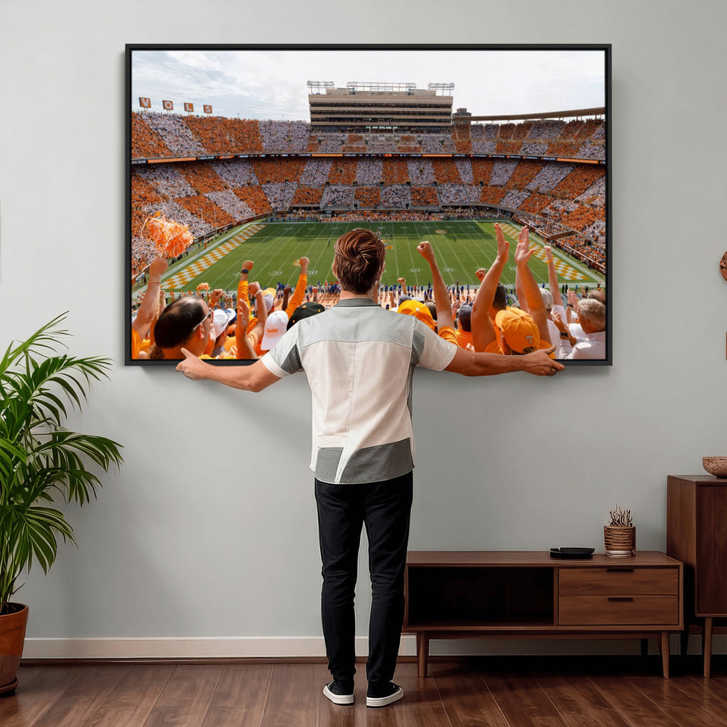 Tennessee Neyland Stadium Wall Art, Sports Arena Canvas, Home Bar Wall Decor