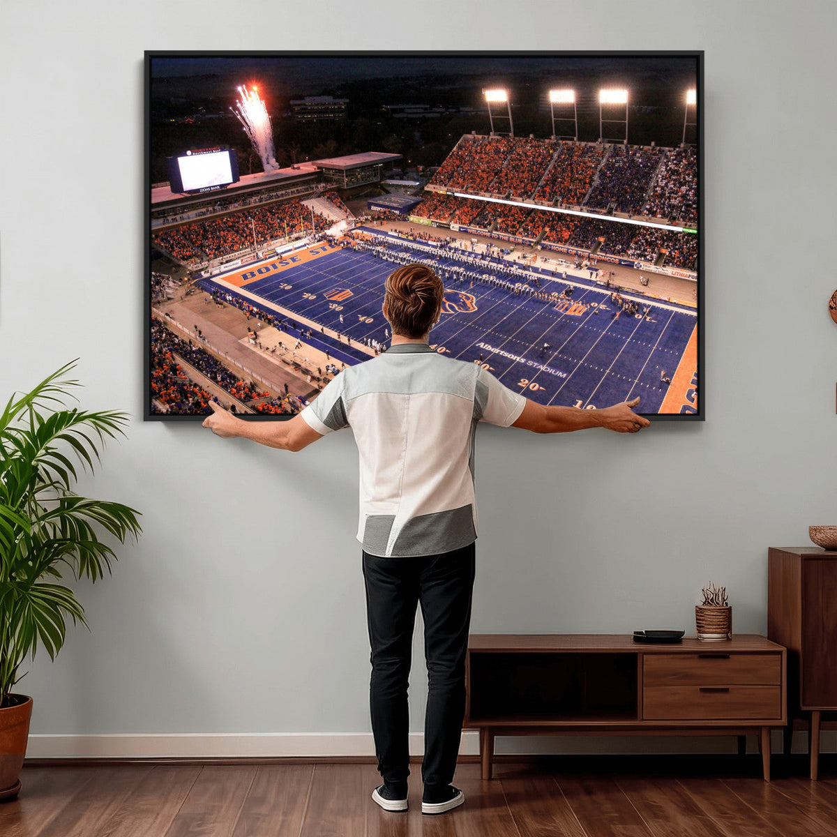 Boise State Broncos Albertsons Stadium Wall Art Canvas Print