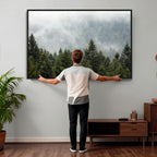 Misty Mountain Forest Wall Art Canvas Print