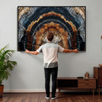 Abstract Wood Grain Canvas Print, Tree Ring Pattern Wall Art, Extra Large Living Room Wall Decor
