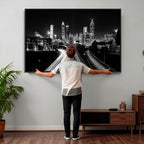 Atlanta Skyline Wall Art Canvas Print, Atlanta Downtown Night Cityscape