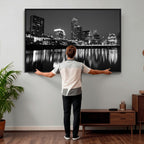 Austin Skyline Wall Art Canvas Print, Austin Downtown Night Cityscape
