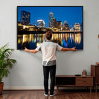 Austin Skyline Wall Art Canvas Print, Austin Downtown Night Cityscape