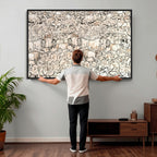 Abstract Bison Wall Art Canvas Print, Abstract Animal Art for Cabin Decor