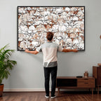 Abstract Longhorn Herd Wall Art Canvas Print