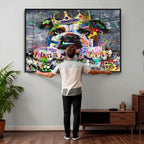 Graffiti Dog Wall Art Decor for Teen Bedroom | Abstract Graffiti Animal Canvas