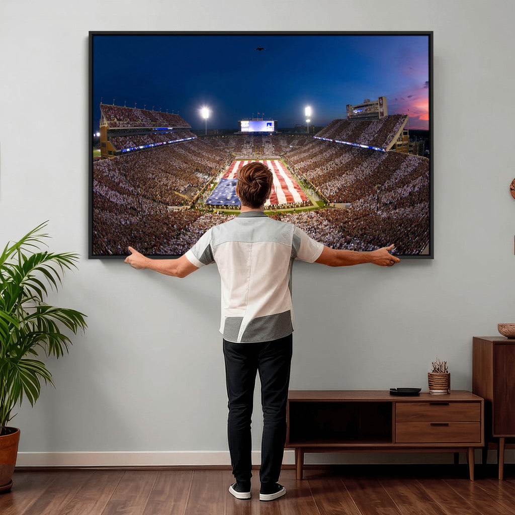Oklahoma Sooners Memorial Stadium Wall Art Canvas Print