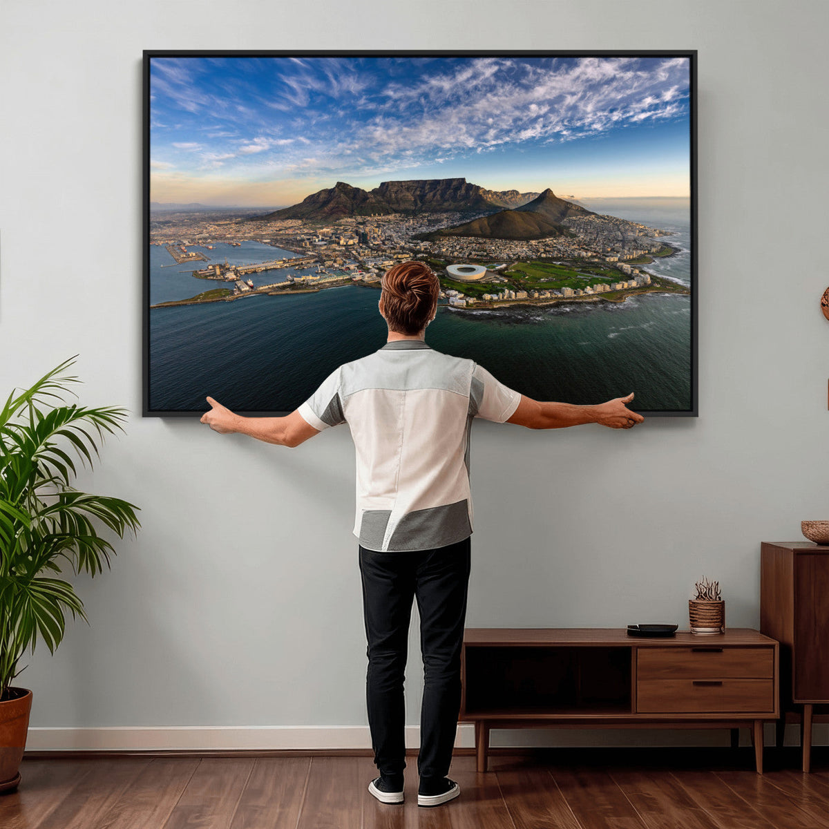 Cape Town Wall Art Canvas Print | Table Mountain Coastal Skyline Panorama
