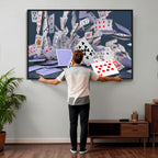 Playing Cards Canvas Wall Art | Casino Game Room Decor