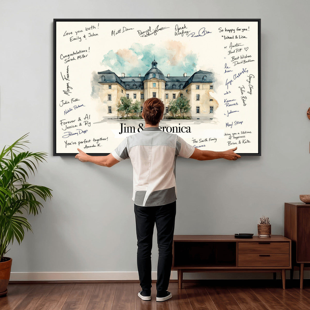 Wedding Venue Guest Book Canvas, Personalized Venue Drawing Sign