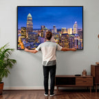 Charlotte Skyline Canvas Wall Art Print | North Carolina Cityscape