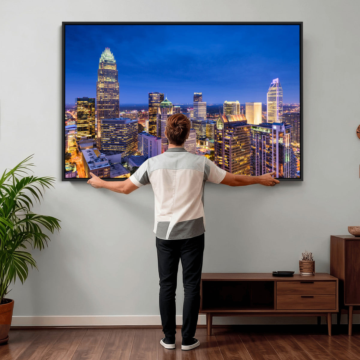 Charlotte Skyline Canvas Wall Art Print | North Carolina Cityscape