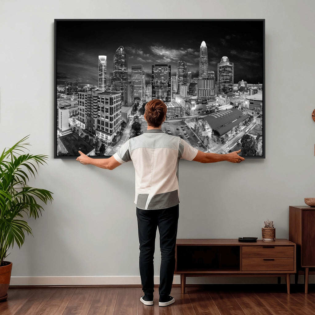 Charlotte Skyline Canvas Wall Art Print | North Carolina Cityscape