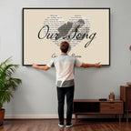 Lyrics Heart Canvas Print, Personalized Song Lyrics and Photo Wall Art