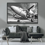 Vintage Airplane on Runway Canvas Print
