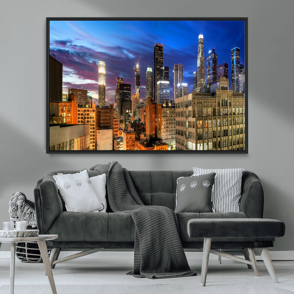 Los Angeles Night Wall Art Canvas Print