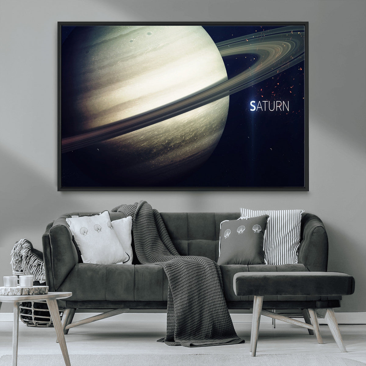 Framed Saturn Wall Art Canvas Print
