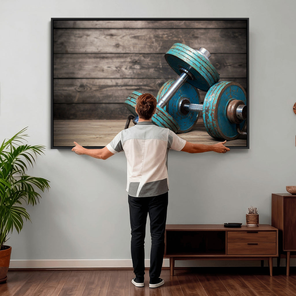 Dumbbell and Sport Wall Art Canvas Print