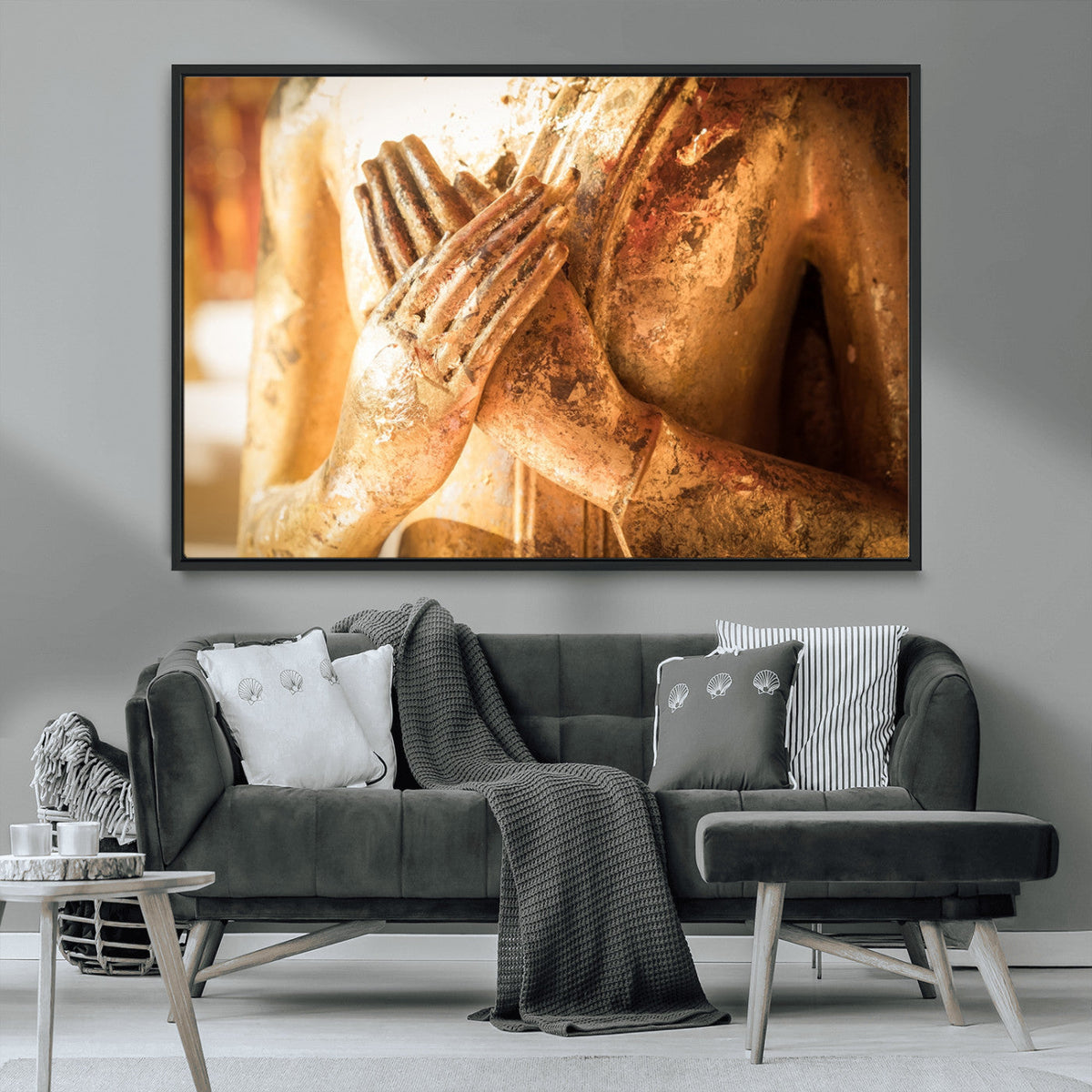 Buddha Statue Hands Wall Art Canvas Print