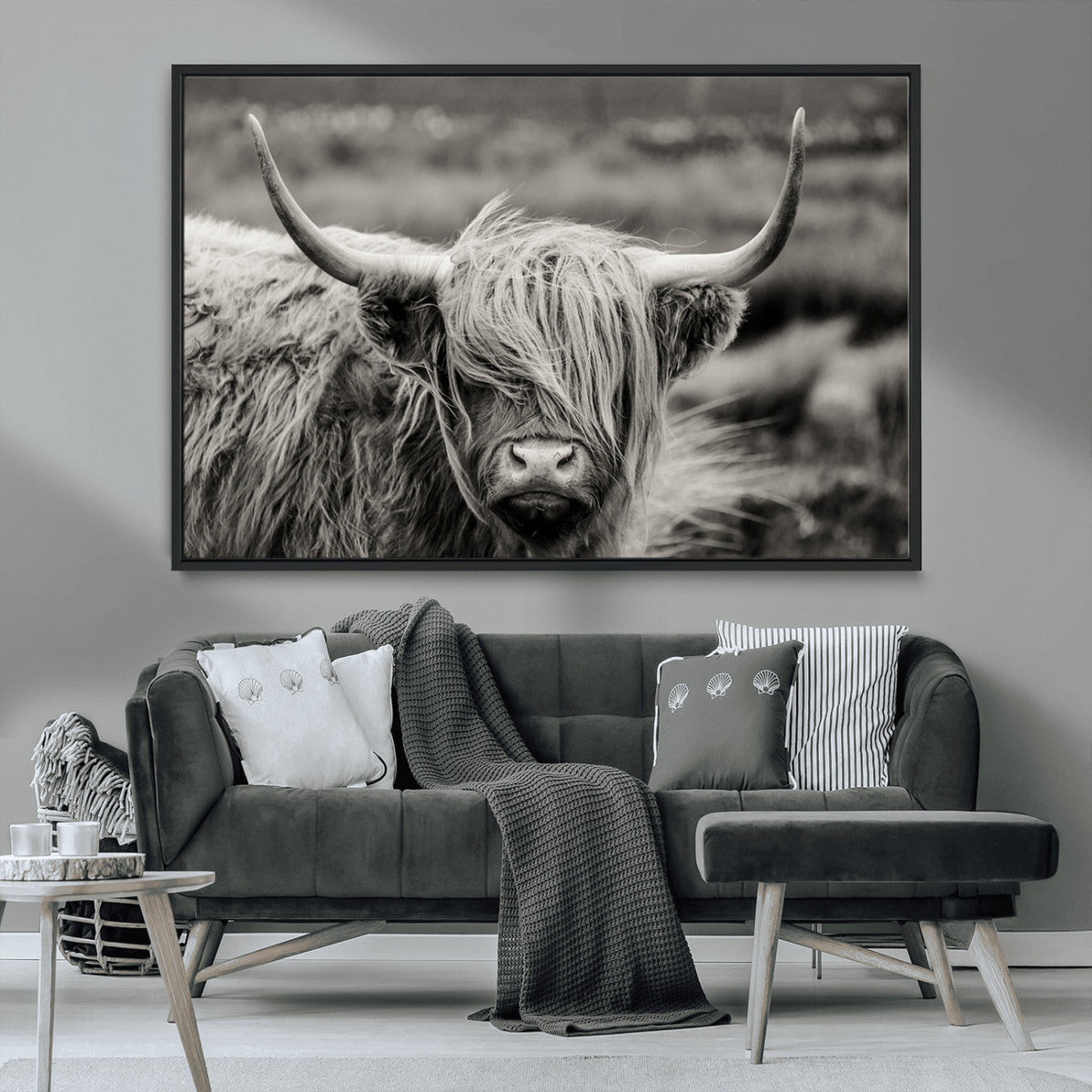 Cow Focus Canvas Wall Art Print