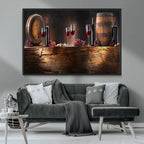 Wine and Barrels Wall Art Canvas Print