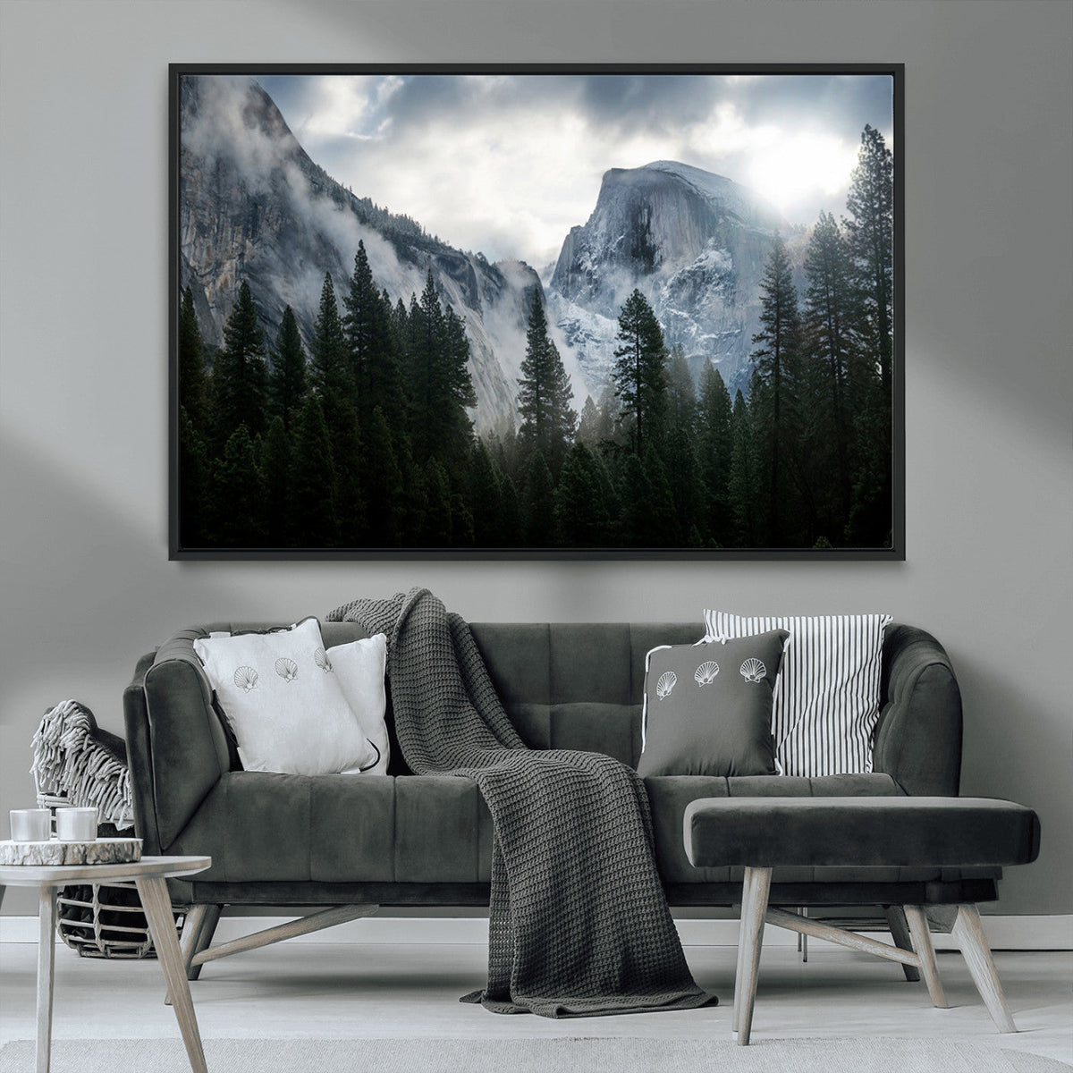 Wall Art Foggy Forest Landscape Canvas Print