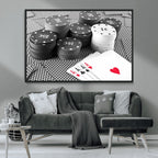 Poker Game Cards Wall Art Canvas, Multi Panel Wall Art