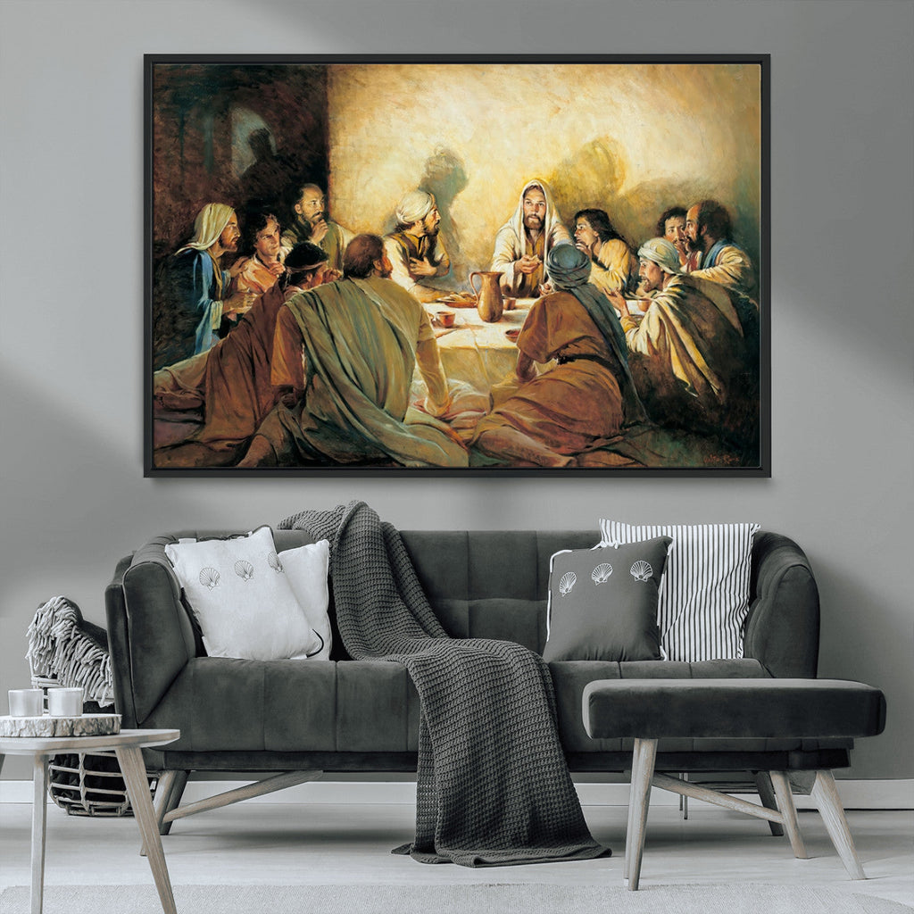 Last Supper Wall Art Canvas Print, Framed Jesus Painting Art