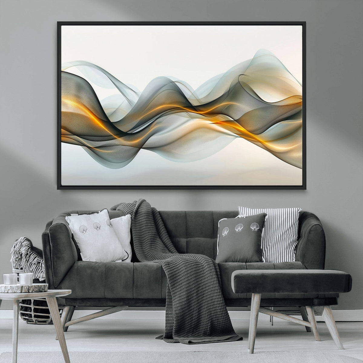 Abstract Wave Canvas Wall Art | Fluid Contemporary Elegance in Motion