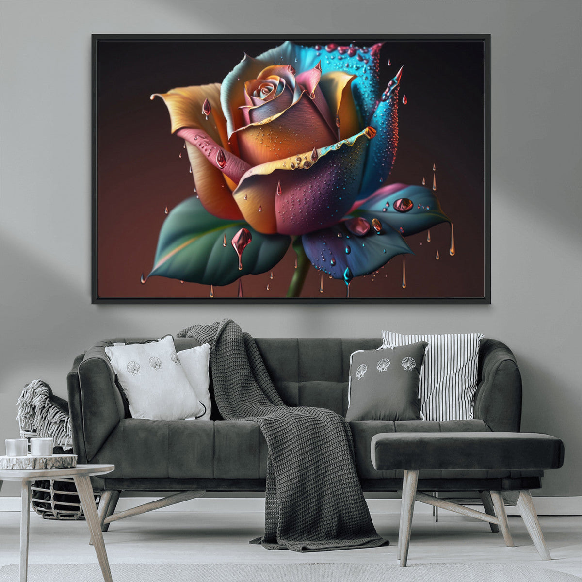 Abstract Rose Wall Art Canvas Print